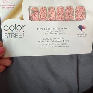 Color Street Pink and White Floral Nail Strips